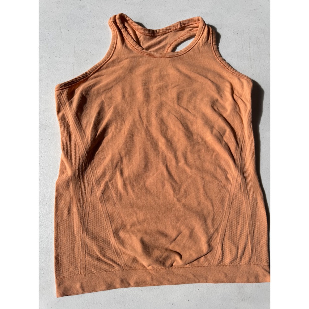 Athleta Limitless Seamless Racerback Tank Top Peach Orange‎ Yoga Workout Women S